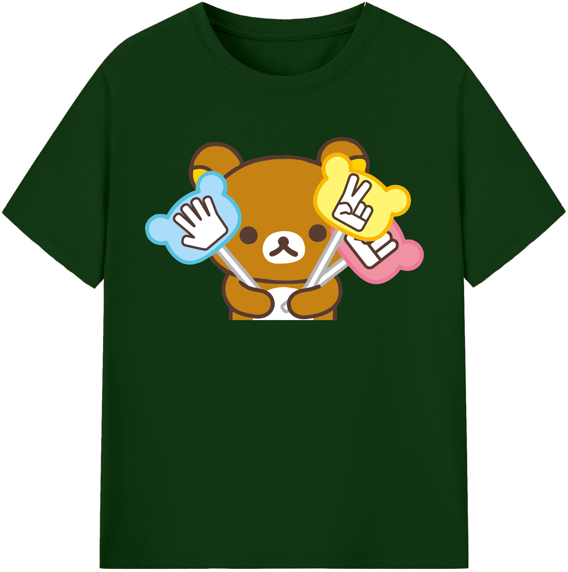 （画像用） リラックマ リラックマ キイロイトリ Rilakkuma Korilakkuma Kiiroitori 綿100％半袖Tシャツ（フロントプリント）